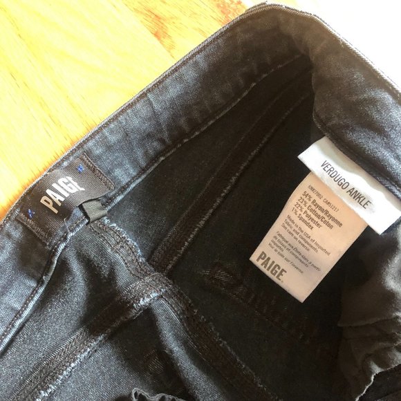 PAIGE Dark Blue/Charcoal Colored Denim Jeans - Picture 4 of 5